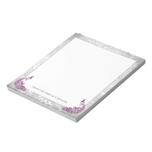 Bloc De Notas Magenta Peacocks Notepad