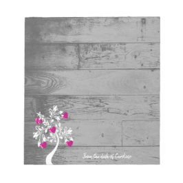 Bloc De Notas Magenta Valentine Hearts Tree Personalized Notepad