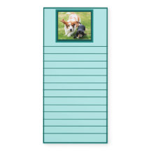 2 Cute Basset Hounds on Magnetic Notepad