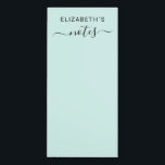 Bloc De Notas Magnético Añada su verde en colores pastel conocido<br><div class="desc">Libreta personalizada con su nombre.</div>