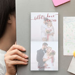 Bloc De Notas Magnético Billets-doux y cosas para hacer foto de casamiento<br><div class="desc">Personaliza tus posts con dos fotos románticas y deja cartas de amor y mensajes para tu esposo o esposa. El diseño está escrito con el título "billets-doux and things to do" en un elegante guión manuscrito y tipografía caprichosa. La plantilla de fotos está configurada para que agregue sus imágenes y...</div>