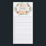 Bloc De Notas Magnético Bonito Peach Floral To Do List Magnetic Notepad<br><div class="desc">Diseño de la lista de compras de la caja de seguridad y de marca de verificación con un delicado marco floral de melocotón acuático personalizado con su nombre.</div>