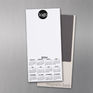 Bloc De Notas Magnético Calendario 2024 - Mínimo blanco negro básico