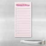 Bloc De Notas Magnético Curso de pincel de color rosa Lista de tareas pend<br><div class="desc">Delight mommy le regaló un Cepillo de color de agua rosada Stroke de la lista de tareas pendientes de mamá. Este bloc de notas práctico y elegante es perfecto para la madre organizada y productiva. La característica magnética de este bloc de notas le permite conectarse convenientemente a cualquier superficie metalizado,...</div>