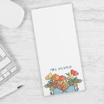 Bloc De Notas Magnético Floral de primavera | Notas personalizadas del pro<br><div class="desc">Un regalo perfecto para tu profesor o amigo favorito, este lindo bloc de notas incluye arte de flores de primavera de bonito que crecen de un sobre. Añada el nombre de su profesor a este dulce y personalizado bloc de notas para un regalo especial extra durante la semana de Apreciación...</div>