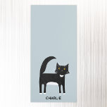 Bloc De Notas Magnético Gato de esmoquín negro y blanco personalizado<br><div class="desc">Un lindo gato de esmoquin blanco y negro sobre un fondo azul de huevo de pato,  perfecto para los amantes de los animales. Cambie el nombre a personalizar. Arte original de Nic Squirrell.</div>