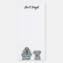 Hound Dog and Labrador Magnetic Notepad