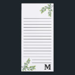 Bloc De Notas Magnético La acuarela de encargo se va con monograma<br><div class="desc">El personalizado personalizó las libretas cones monograma para sus notas rápidas.</div>