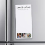 Bloc De Notas Magnético La familia de Collages de fotos de notas de Nana<br><div class="desc">Un moderno bloc de notas magnético con 3 fotos de nietos grandes,  escritura tipográfica "notas de nana" y un nombre o texto de su elección. Perfecto como regalo para las abuelas.</div>