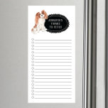 Bloc De Notas Magnético Lista de compras Cavalier King Charles Spaniel<br><div class="desc">Cosas adorables para buscar al perro Cavalier King Charles Spaniel con un marco de pizarra negra personalizado con tu nombre.</div>