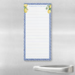 Bloc De Notas Magnético Lista de compras de azulejos azules italianos de P<br><div class="desc">Una atractiva y práctica lista de anuncios / tareas pendientes / lista de compras para igualar mi popular limones / azulejos azul claro / azules novia y el rango de invitación a la ducha de bebé.</div>