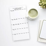 Bloc De Notas Magnético Lista de compras de comestibles minimalistas<br><div class="desc">Escribe tu lista de compras en este panel magnético de notas para una manera fácil de planear tu ruta a través de la tienda mientras compras. La parte trasera magnética se pega en el frigorífico, la puerta metalizado o el centro de mando de la pizarra. El diseño sencillo y moderno,...</div>
