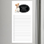 Bloc De Notas Magnético Lista de compras de Jack Russell<br><div class="desc">Cosas adorables para atrapar al perro Jack Russell con un marco de pizarra negra personalizado con tu nombre.</div>