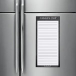 Bloc De Notas Magnético Lista de compras personalizada de Chalkboard<br><div class="desc">Nuestro "Bloc de notas magnético de la lista de compras personalizada Chalkboard" cuenta con un fondo de pizarra y una caja blanca con líneas para su lista. También está disponible en nuestra tienda un menú semanal. Personalice y solicite el suyo hoy mismo y elimine el estrés de sus decisiones semanales...</div>