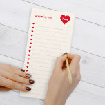 Bloc De Notas Magnético Lista de compras Red Hearts Magnético Notepad<br><div class="desc">Nota de la lista de las compras en rojo y crema con nombres personalizados dentro de un corazón rojo. ¡Con diminutos corazones rojos para las cajas de seguridad! Se ve genial en tu escritorio o refrigerador. Llene, desgarre y revente en su bolsa de comestibles en su próximo viaje a la...</div>