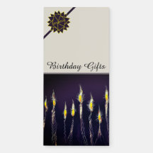 Lista de regalos de velas de cumpleaños