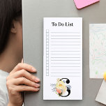Bloc De Notas Magnético Lista de Rubor de color rosa y dorado para hacer M<br><div class="desc">Personalice este bloc de notas magnético de bonito con un monograma floral. Este diseño floral de acuarelas femeninas tiene un ramo de flores doradas y rosas de color ruidoso para decorar la decoración inicial. Diseñado como una lista de tareas pendientes, el bloc de notas incluye líneas gobernadas y casillas de...</div>