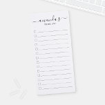 Bloc De Notas Magnético Lista de tareas en blanco y negro de escritura mod<br><div class="desc">Para hacer List Magnetic Notepad presenta un nombre personalizado en un estilo de fuente de escritura moderno negro con texto personalizado en sans modernos negros serif estilo de fuente sobre fondo blanco.</div>