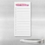 Bloc De Notas Magnético Lista de tareas pendientes del Personalizado de pi<br><div class="desc">Deliciarla con un toque personalizado dándole un Bloc de notas magnético con Personalizado de broca de pincel de color rosa. Este bloc de notas práctico y elegante es perfecto para la persona organizada y productiva de su vida. La característica magnética de este bloc de notas le permite conectarse convenientemente a...</div>