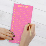 Bloc De Notas Magnético Lista de tiendas Corazones Modernas de color rosa<br><div class="desc">Billete magnético de la lista de compras rosado y amarillo caliente con casillas de verificación. En el escritorio encontrarás una cómoda lista de las compras o te quedas pegado a la puerta del refrigerador. Rellene, desgarre y compruebe sus artículos en el supermercado. ¡Ya no olvidemos las compras! Consulte el resto...</div>