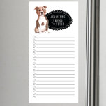 Bloc De Notas Magnético Lista de tiendas Staffordshire Bull Terrier<br><div class="desc">Cosas adorables para recuperar el perro Staffordshire Bull Terrier con un marco de pizarra negra personalizado con tu nombre.</div>