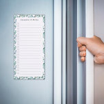 Bloc De Notas Magnético Lista Lista de verificación en línea de follaje ve<br><div class="desc">Esta lista de cosas que deben hacerse en un bloc de notas magnético para el frigorífico puede ser personalizada con un nombre como regalo para ella. Tiene un borde de patrón de hojas de eucalipto azul pastel, verde y blanco. Puede cambiar el texto que dice "Lista de tareas pendientes" a...</div>