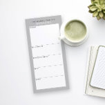 Bloc De Notas Magnético Lista Mínima Simple de Compras de Comestibles Gris<br><div class="desc">Escribe tu lista de compras en este panel magnético de notas para una manera fácil de planear tu ruta a través de la tienda mientras compras. La parte trasera magnética se pega en el frigorífico, la puerta metalizado o el centro de mando de la pizarra. El diseño sencillo y moderno,...</div>
