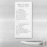 Bloc De Notas Magnético Listas de verificación personalizadas 2 secciones<br><div class="desc">La lista minimalista personalizada de tareas rutinarias en blanco y negro preimpresa en un bloc de notas magnético tiene dos cajas de secciones para la mañana y la tarde o la noche, para que pueda ver rápida y fácilmente lo que necesita hacer en diferentes partes del día. El diseño simple...</div>