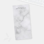 Bloc De Notas Magnético Marble blanco profesional guión moderno magnético<br><div class="desc">El Bloc de notas magnético moderno profesional presenta un nombre personalizado con texto personalizado en estilo serif profesional gris sobre fondo de mármol blanco.</div>