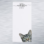 Bloc De Notas Magnético Nombre de monograma de acuarela de gato inapropiad<br><div class="desc">Este diseño puede ser personalizado en el área proporcionada cambiando la foto y/o el texto. O puede personalizarse haciendo clic en Personalizar esta plantilla y, a continuación, eligiendo la opción de hacer clic en el personalizar y eliminando o cambiando el color del fondo, agregando texto, cambiando el color o estilo...</div>