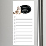 Bloc De Notas Magnético Notepad magnético de la lista de compras de Havané<br><div class="desc">Cosas adorables para atrapar a un perro haitiano con un marco de pizarra negra personalizado con tu nombre.</div>