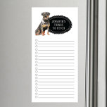 Bloc De Notas Magnético Notepad magnético de la lista de compras de Rottwe<br><div class="desc">Cosas adorables para recuperar el perro Rottweiler con un marco de pizarra negra personalizado con su nombre.</div>