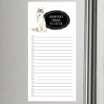 Bloc De Notas Magnético Notepad magnético de la lista de compras Husky Sib<br><div class="desc">Cosas adorables para buscar perro Husky Siberiano con un marco negro de pizarra personalizado con tu nombre.</div>