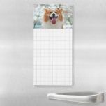 Bloc De Notas Magnético Papel fotográfico de Mascota personalizado<br><div class="desc">Papel magnético con motivos de rejilla que se puede mantener en el refrigerador. Nota magnética personalizada con una foto de su mascota. Nota de papel de cuadrícula para listas de compras,  notas y más. Personalice con una foto mascota sobre las líneas de cuadrícula gris pálido.</div>