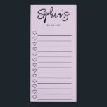 Bloc De Notas Magnético Para hacer lista Corazones Pincel Guión Púrpura<br><div class="desc">Lista de funciones simples de hacer nombre en la secuencia de comandos de pincel.</div>