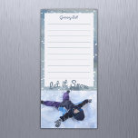 Bloc De Notas Magnético Wintry Let it Snow Add Photo Lined List<br><div class="desc">Un panel magnético para los amantes de la lista y de la nieve! Añada su propia foto de la bodega a este panel de papel personalizado y regístrele una actualización a su lista de compras. ¡Hace un maravilloso regalo de vacaciones para la familia y los amigos!</div>