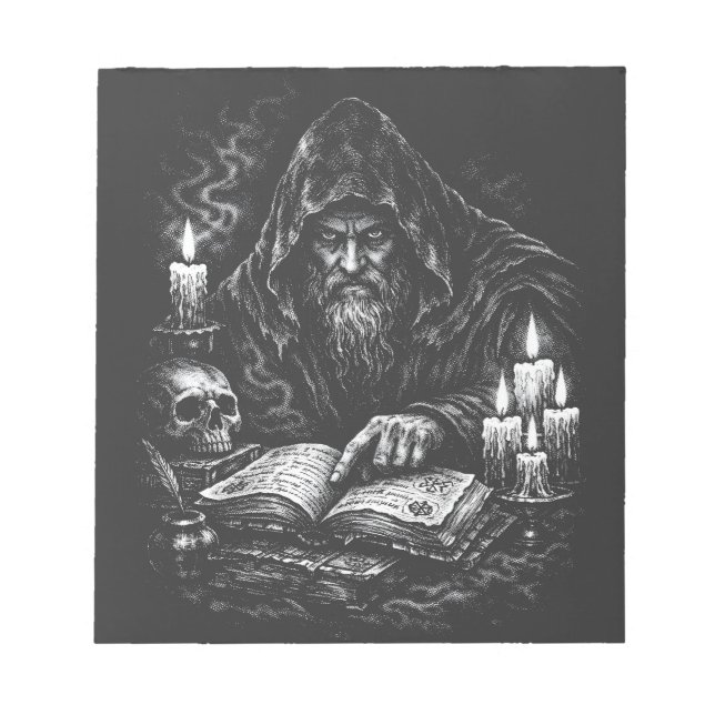 Bloc De Notas Mago estudiando el grimorio — por BurnsInHell (Frente)