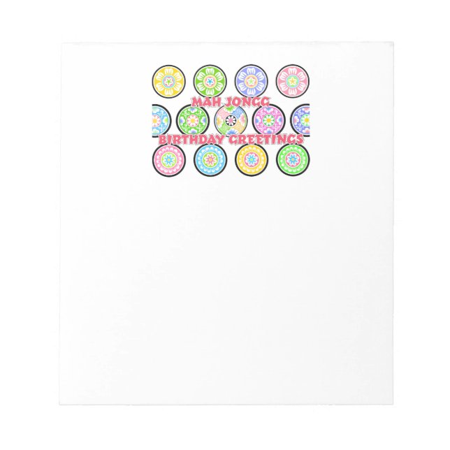 Bloc De Notas Mah Jongg Birthday Dots Notepad (Frente)