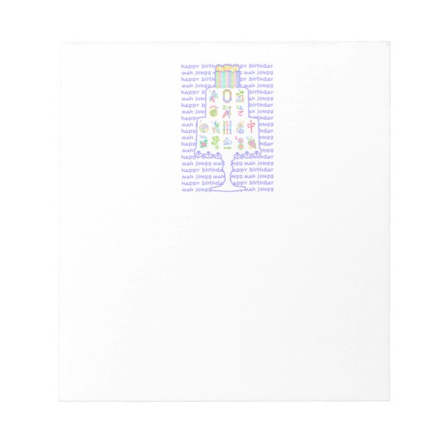 Bloc De Notas Mah Jongg Cake Birthday Notepad (Frente)