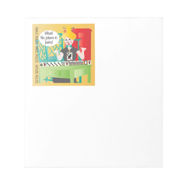 Bloc De Notas Mah Jongg dice no bromas (Frente)