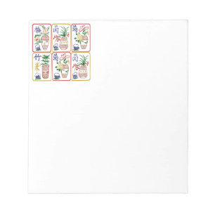 Bloc De Notas Mah Jongg Flower Tiles Notepad