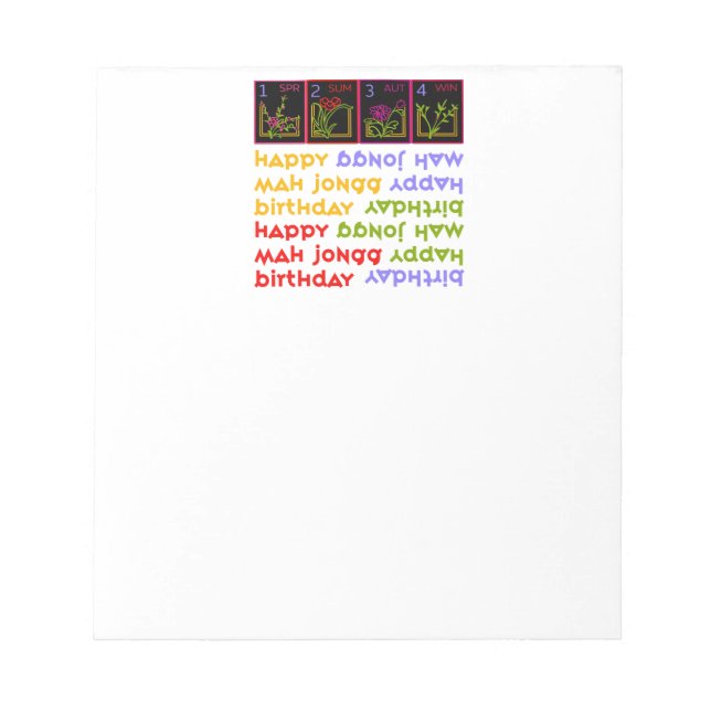 Bloc De Notas Mah Jongg Seasons Birthday Notepad (Frente)