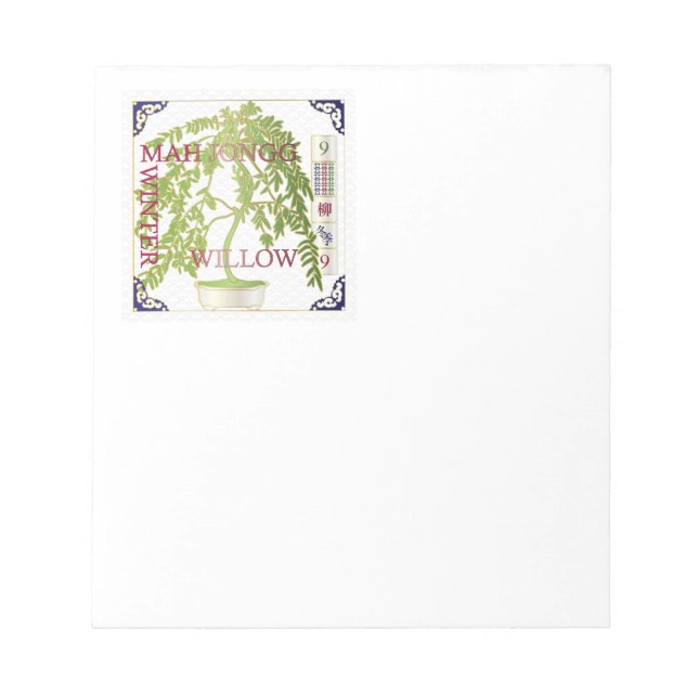 Bloc De Notas Mah Jongg Winter Willow (Frente)