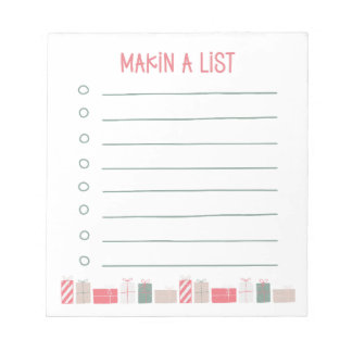 Bloc De Notas Making A List | Christmas Shopping Gift Notepad