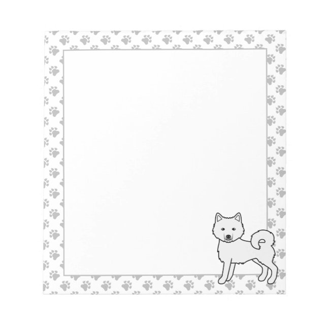 Bloc De Notas Malamute de Alaska blanco perro de dibujos animado (Frente)