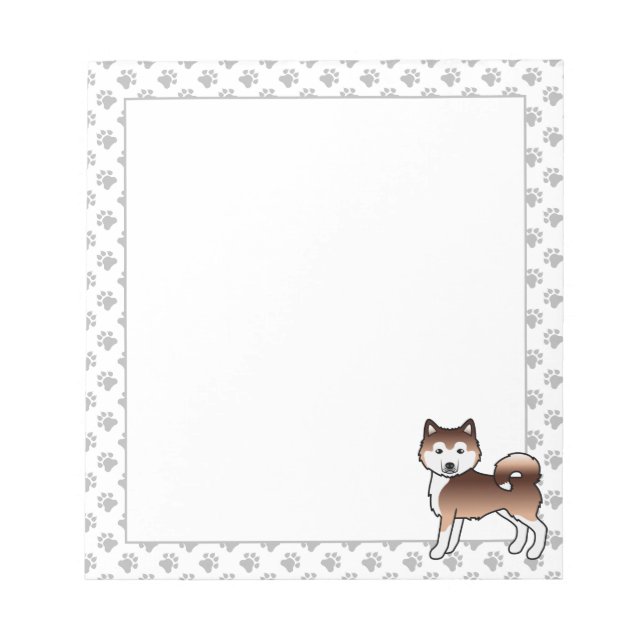 Bloc De Notas Malamute de Alaska Rojo Perro de Dibujos Animados  (Frente)