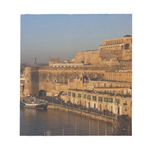 Bloc De Notas Malta, La Valeta, vista del puerto desde Lower Bar