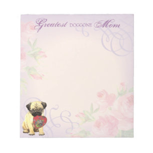 Bloc De Notas Mamá del corazón de pug