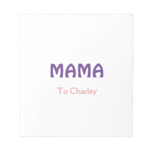 Bloc De Notas Mama feliz madres retro púrpura agregar texto nomb