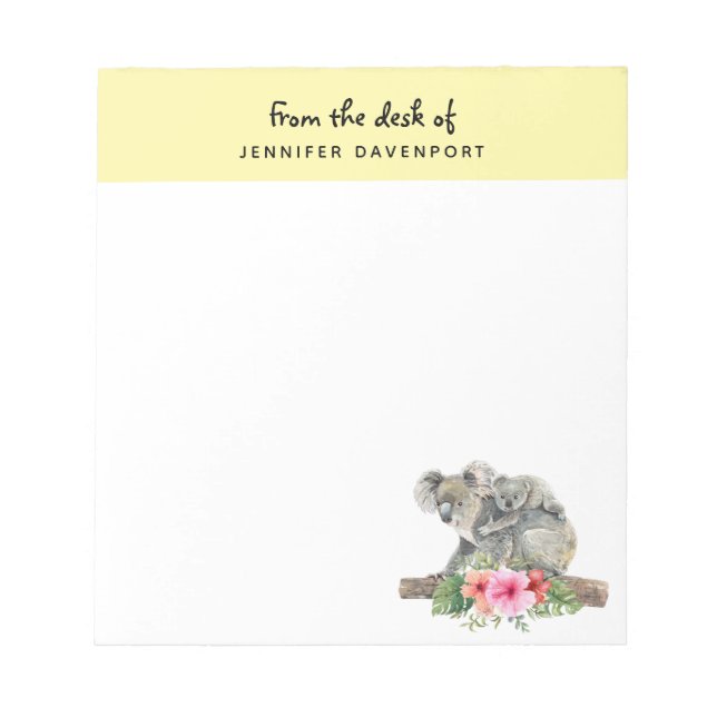 Bloc De Notas Mamá y bebé Koala tienen una cuberícula (Frente)